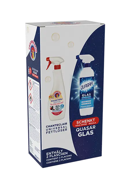 Chanteclair sgrassatore Marsiglia spray 750ml + kit Quasar vetri spray 650ml