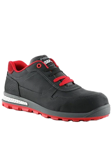 Fighter scarpa bassa uomo in pelle di vitello idro nero e rosso