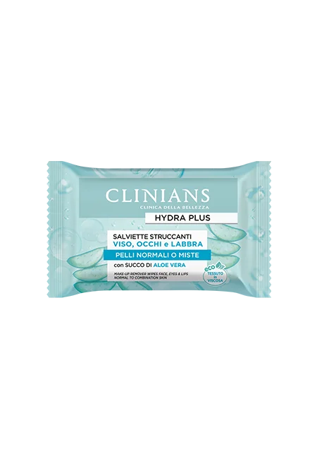 Clinians Hydra Plus salviette struccanti viso occhi e labbra 25pz