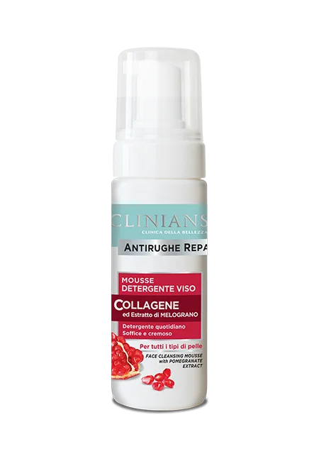 Clinians Antirughe Repair mousse detergente viso Collagene e Melograno 150ml