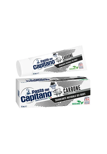 Pasta del Capitano dentifricio carbone vegetale sbiancante naturale 75ml