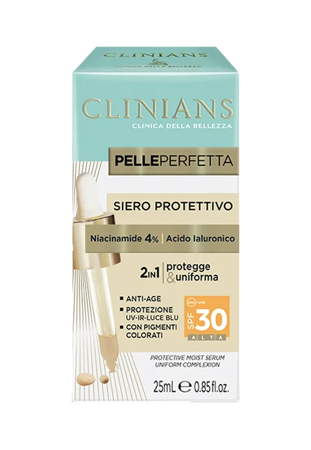 Clinians Pelle Perfetta siero viso Niacinamide e Acido Ialuronico SPF30 25ml
