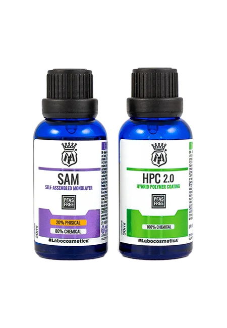 Labocosmetica kit rivestimento nanoceramico auto Idrofobico SAM e HPC 2.0 2x30ml