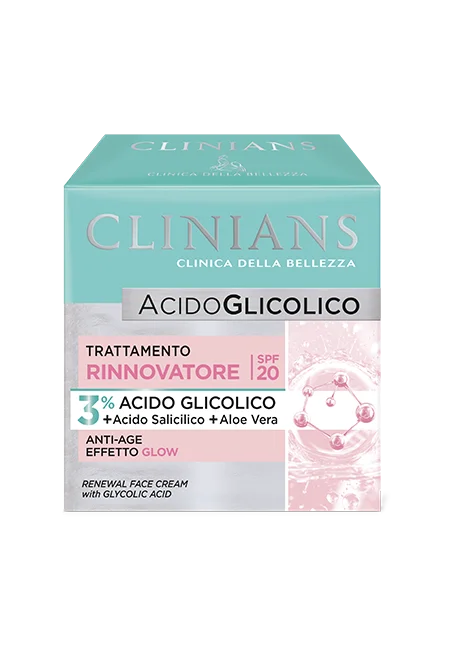 Clinians Acido Glicolico crema viso rinnovatore SPF20 50 ml